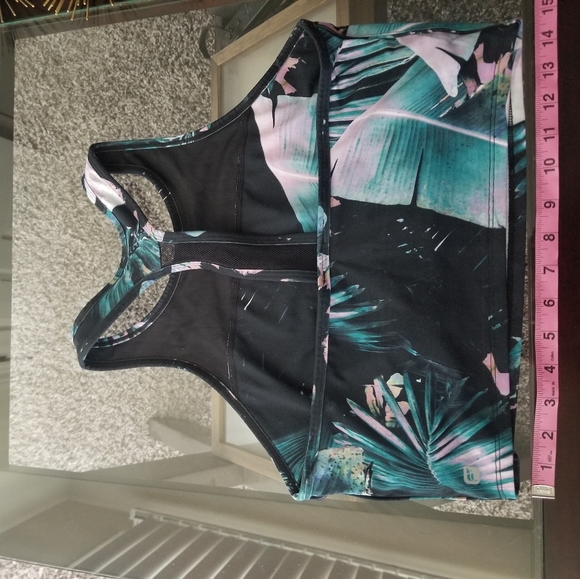 Fabletics Bra Top Leaves Print Workout Crop Sports - Picture 4 of 4